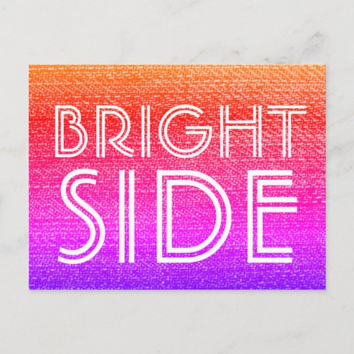 Retro Rainbow Bright Side Happy Motivational  Postcard