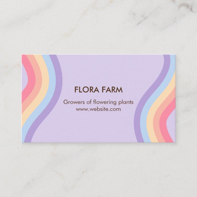 Retro Rainbow  Business Card (Front)