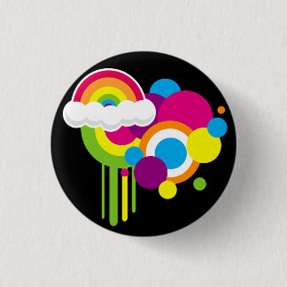Retro Rainbow Button (Black)