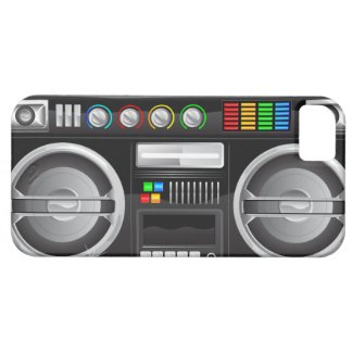 retro rainbow buttons boombox ghetto master iPhone 5 cases