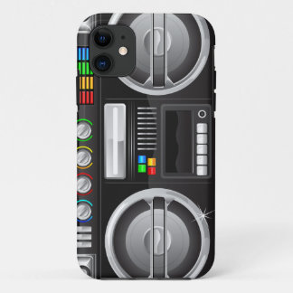 retro rainbow buttons boombox ghetto master iPhone 11 case