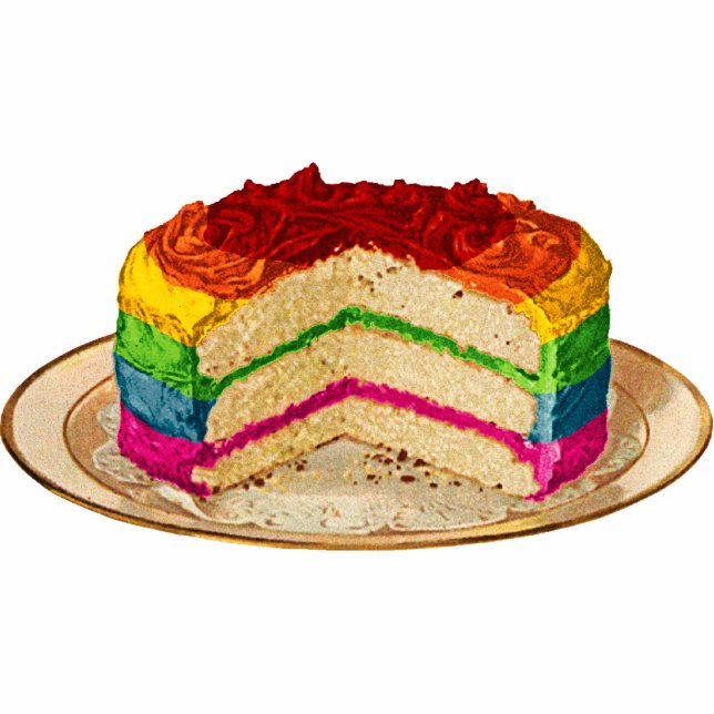 Retro Rainbow Cake Cutout (Front)