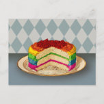 Retro Rainbow Cake Postcard