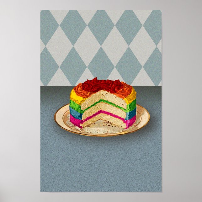 Retro Rainbow Cake Poster (Front)