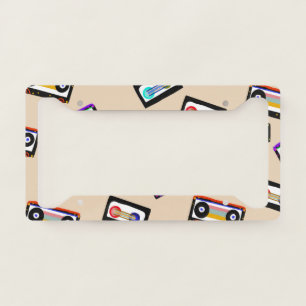 Retro Rainbow Cassette Tapes #1 #wall #art License Plate Frame