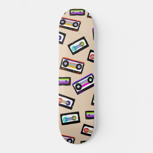 Retro Rainbow Cassette Tapes 1 wall art Skateboard