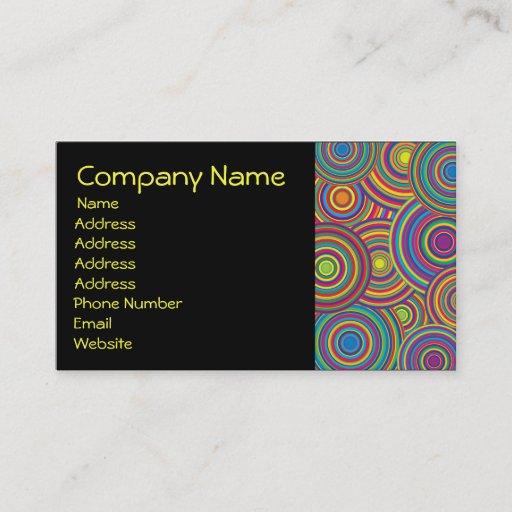 Customizable Retro Rainbow Circles Pattern Business Card