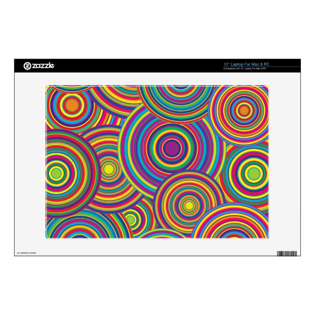 Retro Rainbow Circles Pattern Skin For 13" Laptop (Product)