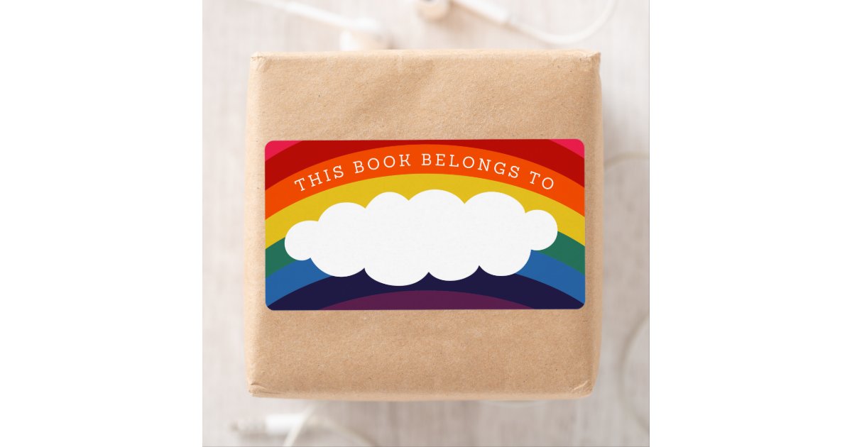 Retro Rainbow Cloud Label | Zazzle