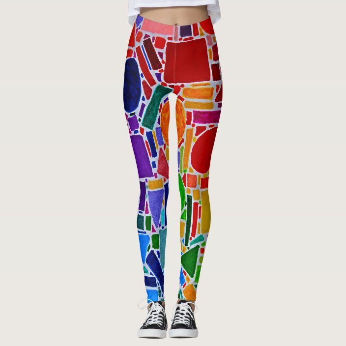 Retro Rainbow Color Wheel Chart modern art Leggings | Zazzle.com