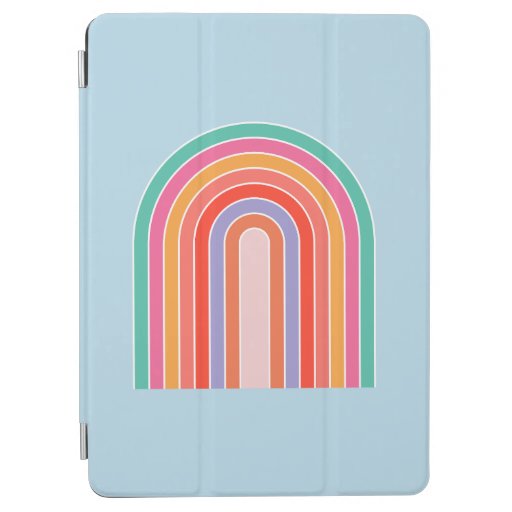 Retro Rainbow Colorful Blue iPad Air Cover