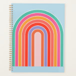 Retro Rainbow Colorful Blue Planner<br><div class="desc">Abstract Retro Rainbow – Colorful Rainbow – Blue Background.</div>
