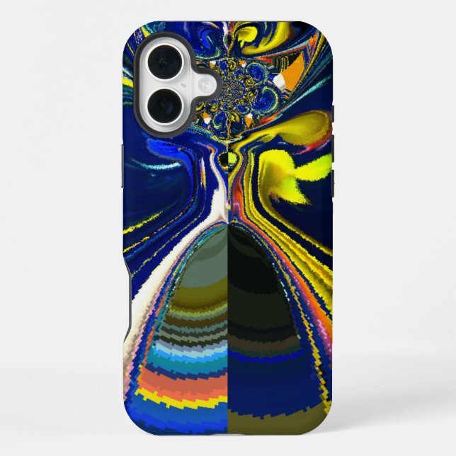 Retro Rainbow colors latest infinity deep blue Iphone Case (Back)