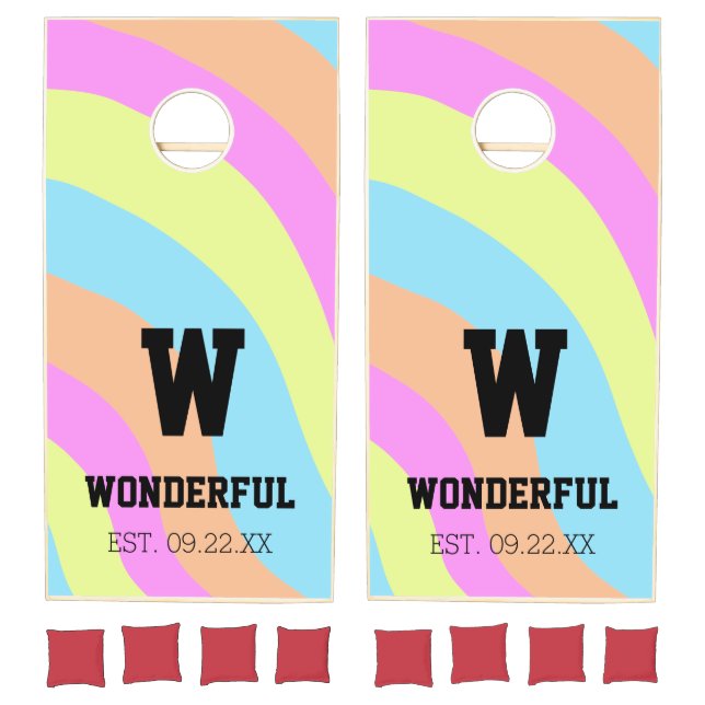 Retro rainbow cornhole set (Set)