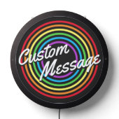 Retro Rainbow Custom Script  LED Sign (Lights Off)