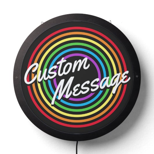 Retro Rainbow Custom Script LED Sign (Lights Off)
