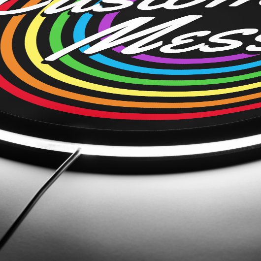 Retro Rainbow Custom Script LED Sign (Edge)