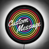 Retro Rainbow Custom Script  LED Sign (Front)