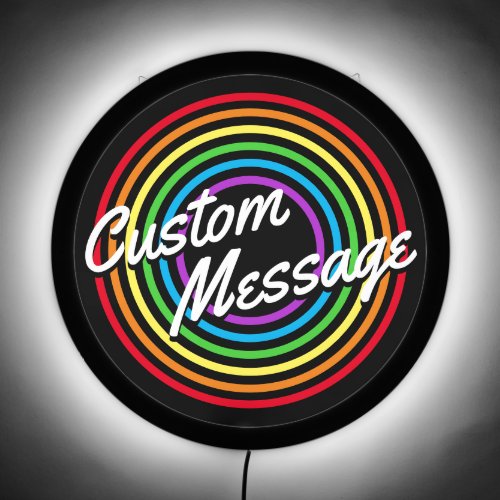 Retro Rainbow Custom Script  LED Sign