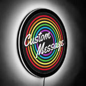 Retro Rainbow Custom Script  LED Sign (Angle)
