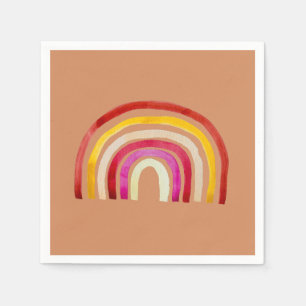 Retro Rainbow cute watercolor Napkins