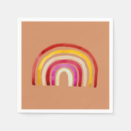 Retro Rainbow cute watercolor Napkins