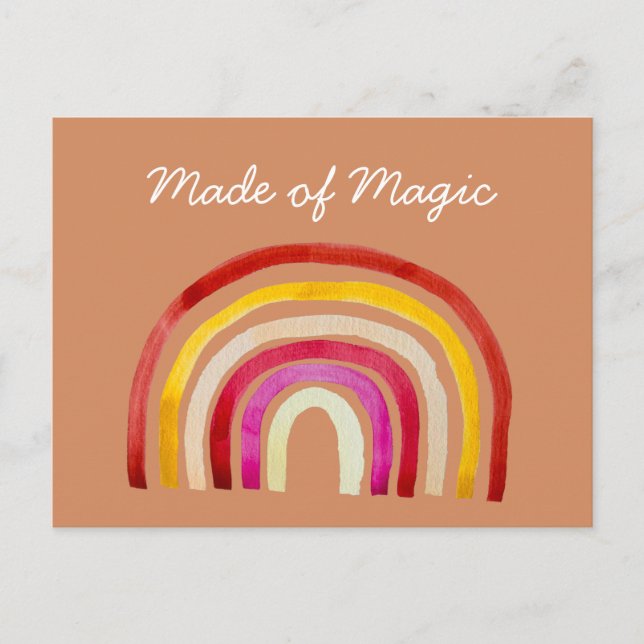 Retro Rainbow cute watercolor Postcard (Front)