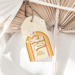 Retro Rainbow Daisy Groovy bridal shower Gift Tags<br><div class="desc">Retro bridal shower sticker with boho rainbow and daisy design.</div>