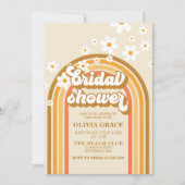 Retro Rainbow Daisy Groovy bridal shower Invitatio Invitation (Front)