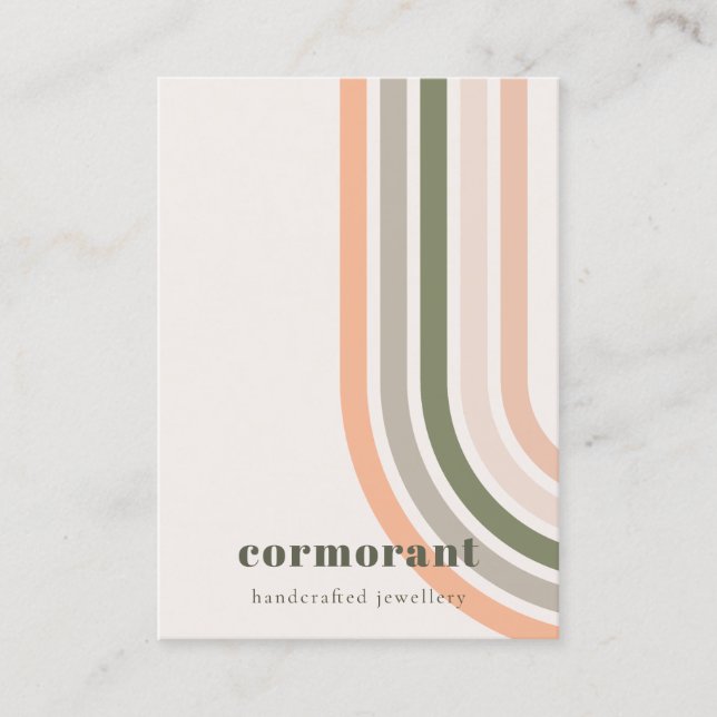 Retro Rainbow Desert Chic Blank Jewelry Display Business Card (Front)