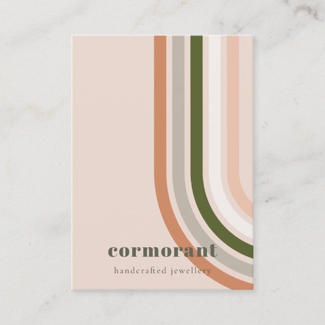 Retro Rainbow Desert Chic Blank Jewelry Display Business Card (Front)