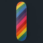Retro Rainbow Diagonal Stripe Vintage Skateboard<br><div class="desc">Vintage inspired rainbow stripe</div>
