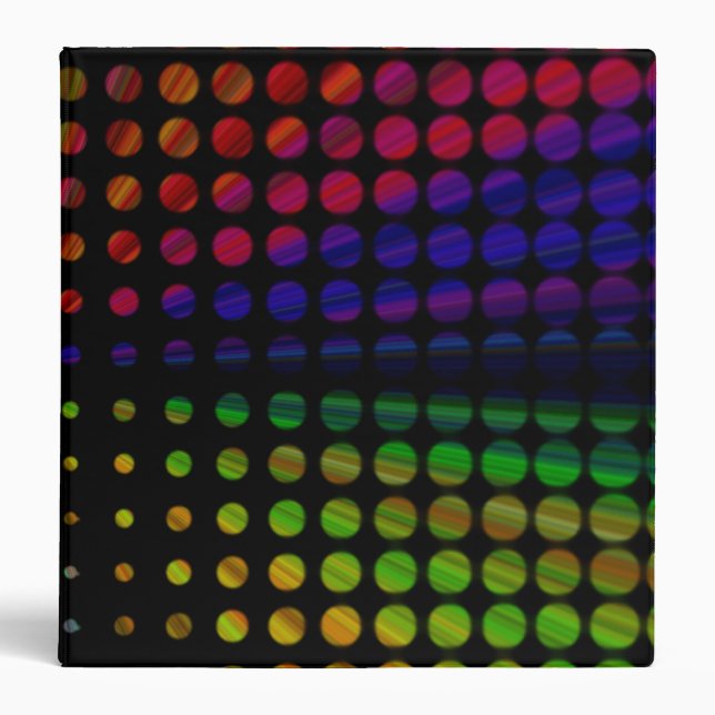 Retro Rainbow  Dots 1.5" Binder (Front)
