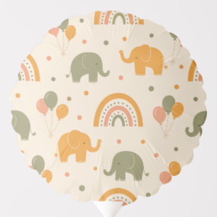 Retro Rainbow Elephant Gender Neutral Balloon