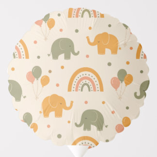 Retro Rainbow Elephant Gender Neutral Balloon