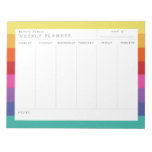 Retro Rainbow Family Weekly Planner Notepad at Zazzle