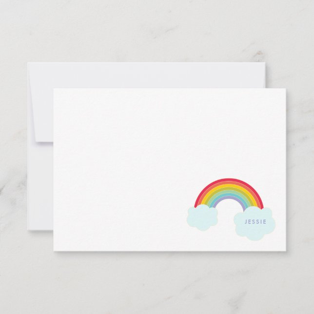 Retro Rainbow Flat Card Kids Stationery (Front)