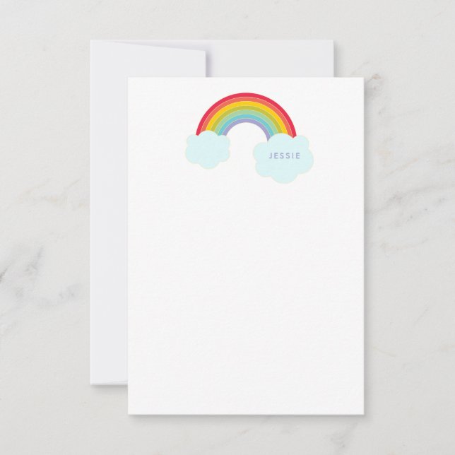 Retro Rainbow Flat Card Kids Stationery (Front)