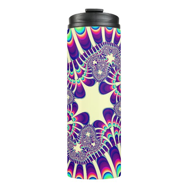 Retro Rainbow Flower Thermal Tumbler (Front)