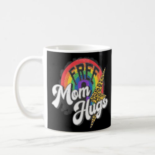 Retro Rainbow Free Mom Hugs Leopard Light Bolt Lgb Coffee Mug