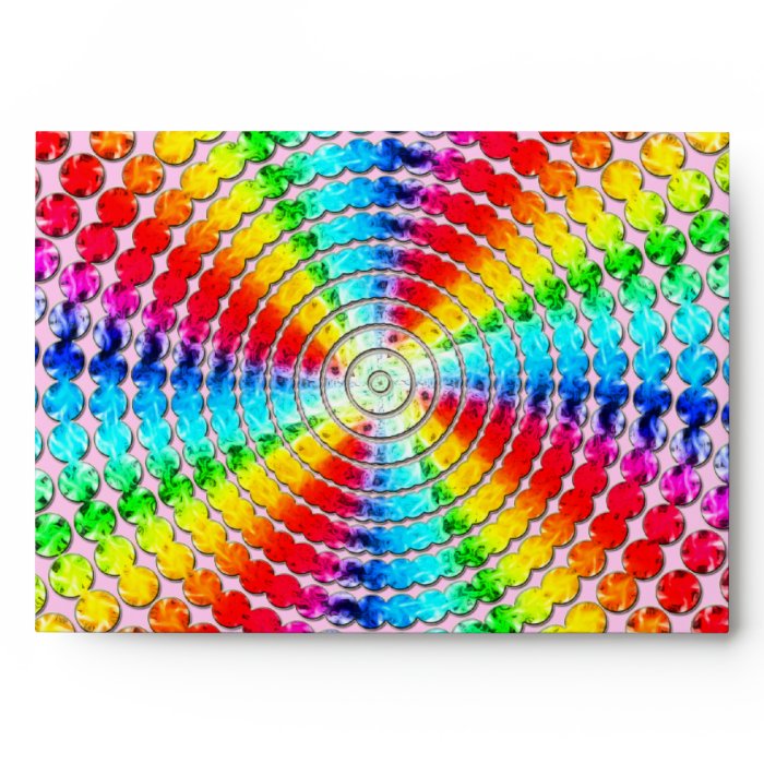 Retro Rainbow Gem Swirl Envelopes