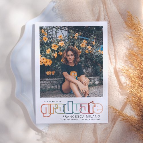 Retro | Rainbow Graduate Photo Announcement