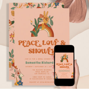 Retro Rainbow Groovy Bridal Shower Invitation