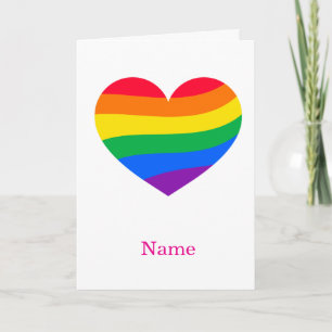 Retro Rainbow Heart - Cute Colorful Abstract Art Card