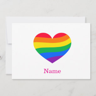 Retro Rainbow Heart - Cute Colorful Abstract Art Invitation