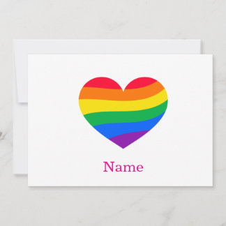 Retro Rainbow Heart - Cute Colorful Abstract Art Invitation