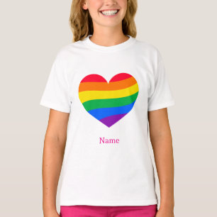 Retro Rainbow Heart - Cute Colorful Abstract Art T-Shirt