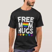 Retro Rainbow Heart Free Mom Hugs Gay LGBT Pride M