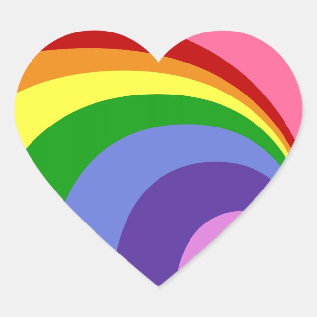 Retro Rainbow Heart Stickers (Front)