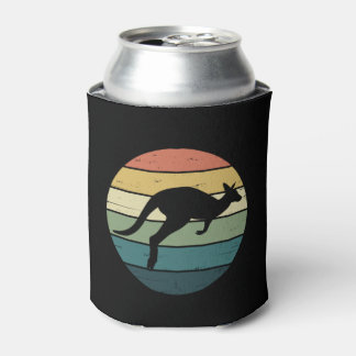 Retro Rainbow Kangaroo Can Cooler
